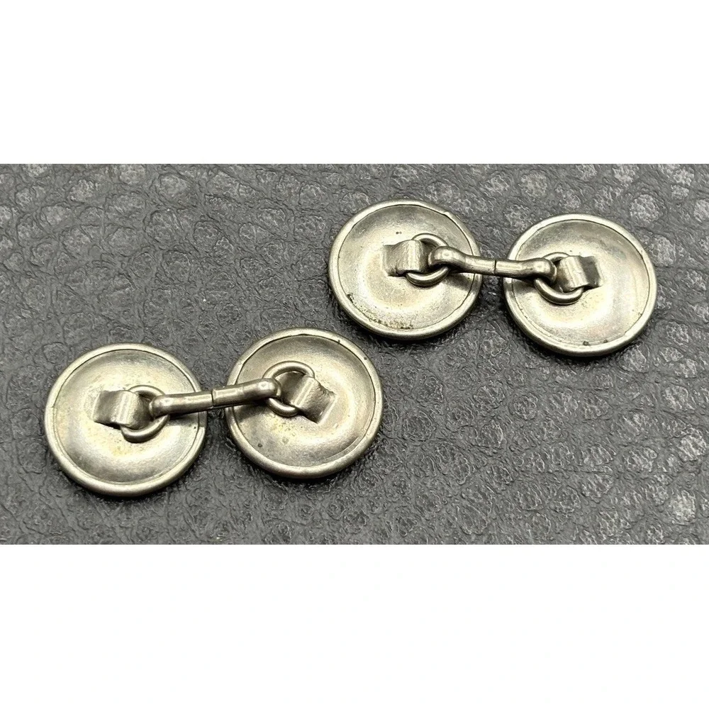 Vintage Art Deco Abalone Shell Silver Tone Cufflinks Set